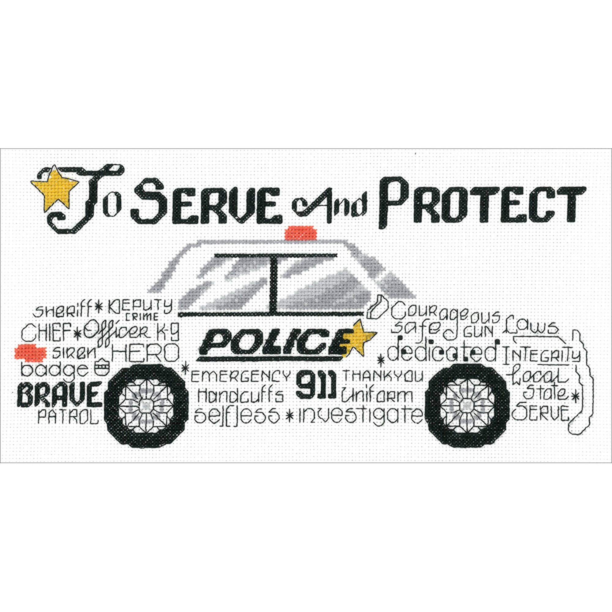 Imaginating Let's Appreciate Police Counted Cross Stitch Kit
